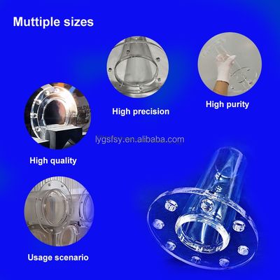 qualità  80% UV Transmittance Flanged Quartz Glass Tube High Temperature Corrosion Resistance Customization Fabbrica