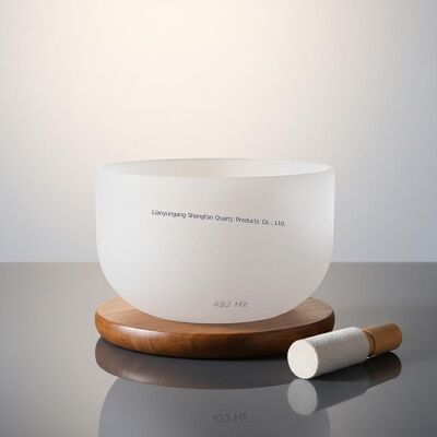 qualità  6-12 inch 432Hz White Frosted Crystal Singing Bowl for Sound Healing and Meditation Fabbrica