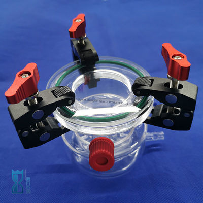 Reattore in vetro quarzo trasparente per produzione personalizzata per laboratorio