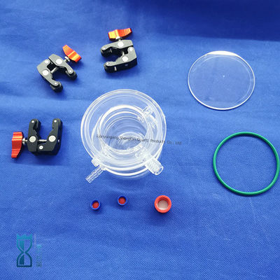 Reattore in vetro quarzo trasparente per produzione personalizzata per laboratorio