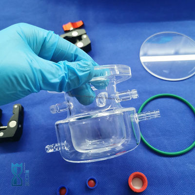 Reattore in vetro quarzo trasparente per produzione personalizzata per laboratorio
