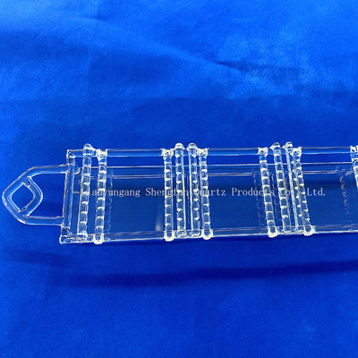 Resistenza alle alte temperature Barchetta di quarzo trasparente personalizzare portatore di wafer di quarzo trasparente con slot
