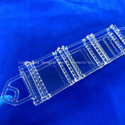 Resistenza alle alte temperature Barchetta di quarzo trasparente personalizzare portatore di wafer di quarzo trasparente con slot