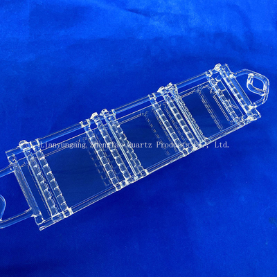 Resistenza alle alte temperature Barchetta di quarzo trasparente personalizzare portatore di wafer di quarzo trasparente con slot