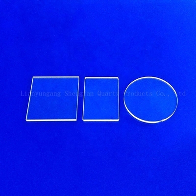 Fogli di vetro di quarzo quadrato resistente alla corrosione con alta trasmissione di luce UV