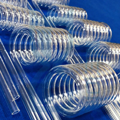 Professionale Custom Alta Temperatura Resistente Trasparente Quartzo Spiral Tube