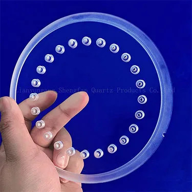 Fogli di quarzo perforato trasparente resistente alle alte temperature
