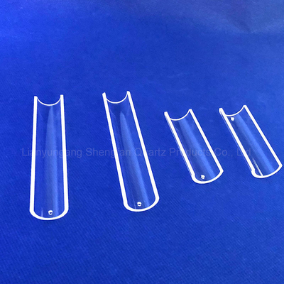 Tubo di vetro di quarzo semicerchio trasparente Alta durezza
