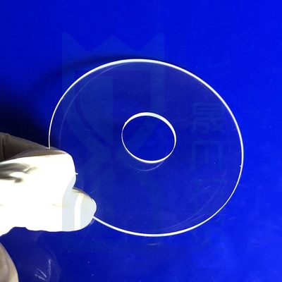Piastra di vetro di quarzo ultra-sottile trasparente su misura Di diverse dimensioni Piastra ottica rotonda con piastra di quarzo tagliante perforata