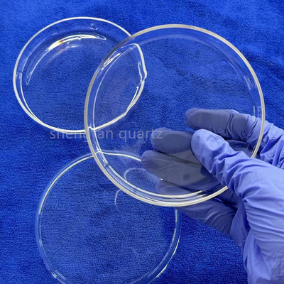 Laboratorio di fabbrica su misura rotondo trasparente resistente alla corrosione vetro di quarzo petri