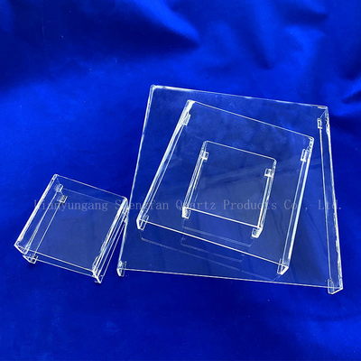 Vaso di vetro a base di quarzo quadrato trasparente di laboratorio con composizione chimica