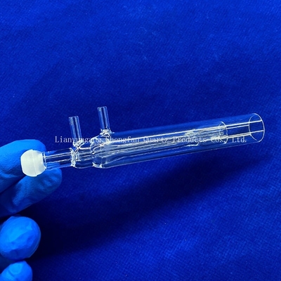 Lavorazione su misura saldatura di teste a sfera di quarzo ad alta precisione tubo a testa a sfera di vetro trasparente in quarzo fotovoltaico