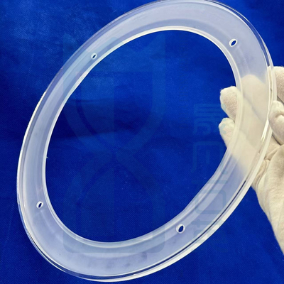 Anello di perforatura in pietra di vetro di silice fuso trasparente congelato