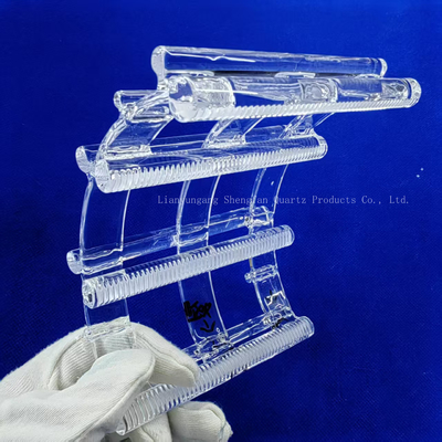 Rack di pulizia per wafer di silicio su misura Barca a scanalatura di quarzo Resistente alle alte temperature