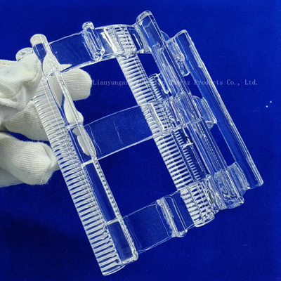 Rack di pulizia per wafer di silicio su misura Barca a scanalatura di quarzo Resistente alle alte temperature