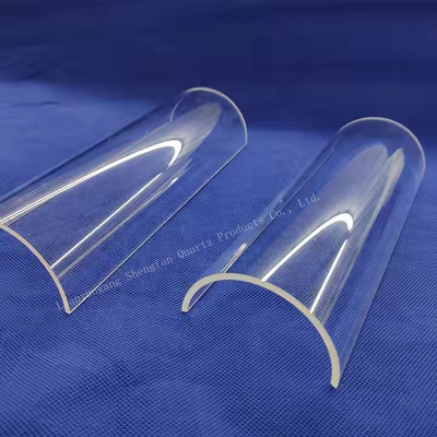 Piastrelle di vetro di quarzo semicircolare trasparente resistente alle alte temperature su misura