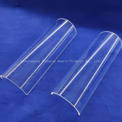 Piastrelle di vetro di quarzo semicircolare trasparente resistente alle alte temperature su misura