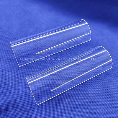 Piastrelle di vetro di quarzo semicircolare trasparente resistente alle alte temperature su misura