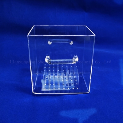 Contenitori di quarzo resistenti alla corrosione ad alta temperatura di fabbrica cilindri quadrati di quarzo con nuclei di sabbia di quarzo per laboratori
