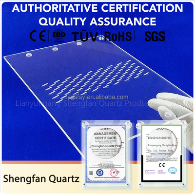 Lastra di vetro al quarzo personalizzata 0,5-100 mm per applicazioni ottiche nei semiconduttori