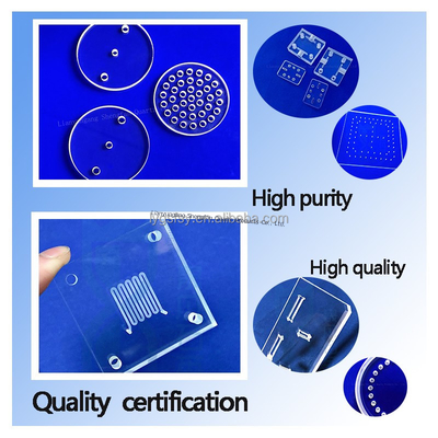 Lastra di vetro al quarzo personalizzata 0,5-100 mm per applicazioni ottiche nei semiconduttori
