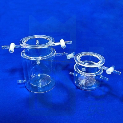 Reattore di quarzo personalizzato Contenitore di quarzo resistente alla corrosione doppio strato fotocatalitico altamente trasparente