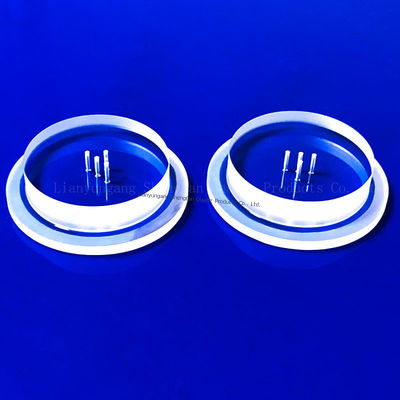 Lastra di vetro al quarzo resistente alle alte temperature e alla corrosione, lavorata a CNC, per applicazioni ottiche
