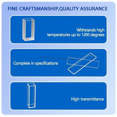 Piastra di vetro di quarzo trasparente ottico con SIO2>99,99% Purezza 1150°C Temperatura di lavoro e Tolleranza ±0,02 mm