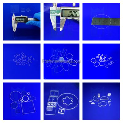 Piastra rotonda in vetro di quarzo silicea fusa resistente al calore UV personalizzata, substrato in vetro di quarzo trasparente