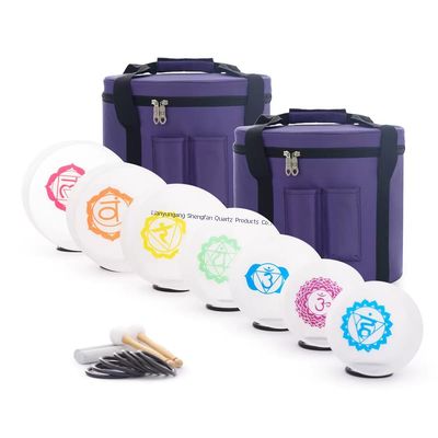 Set di campane tibetane in cristallo personalizzabile da 6-12 pollici con mazzuoli e anelli O gratuiti per la guarigione dei chakra