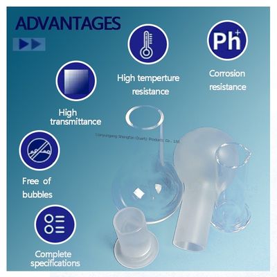 Flesso di vetro in quarzo di silicio fuso su misura con giunzione