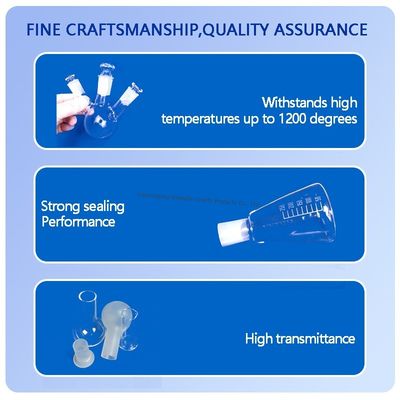 La Cina fornisce una bottiglia di vetro di quarzo di alta qualità con tre collo per uso in laboratorio