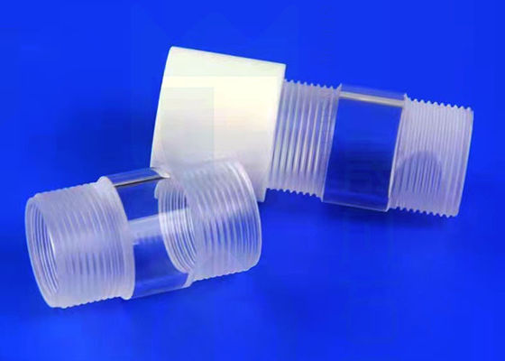 Chiari tubi del quarzo 2.2g/Cm3 del riscaldamento lucidati fuoco con il filetto interno del coperchio della vite di Ptfe